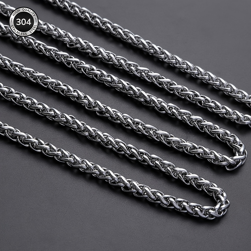 Men's Flower Basket Chain Necklace, 304 Stainless Steel
